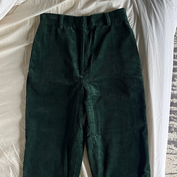 & Other Stories wide wale forest green corduroy pants - Picture 5 of 11